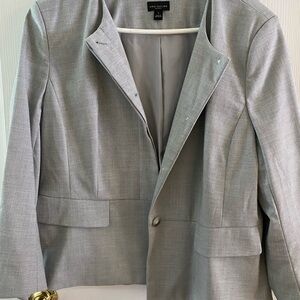 Ann Taylor Gray Sport Coat with Notched Lapels